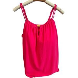 Aqua Green Women's Plus Size Pink Keyhole Tankini Top - Size 1X - NWT